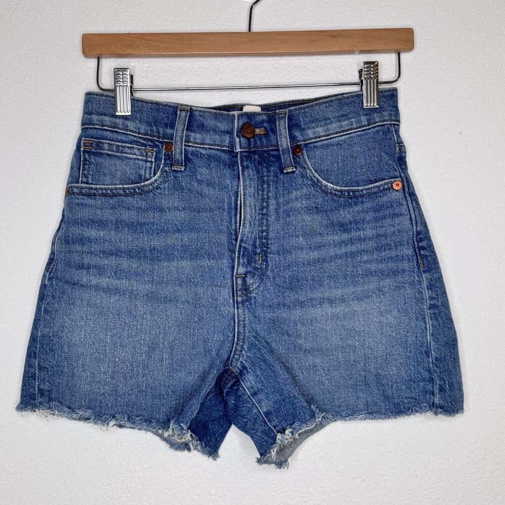 Madewell Womens Denim Cut Off Jean Short Size 25 Blue Medium Wash High Waist